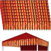 HunnmingRe 8 Pcs Halloween Carnival Tent Creepy Circus Theme Party Decorations Canopy White and Red Striped Circus Bloody Handprints Footprints Awning Decor for Halloween Party Decor