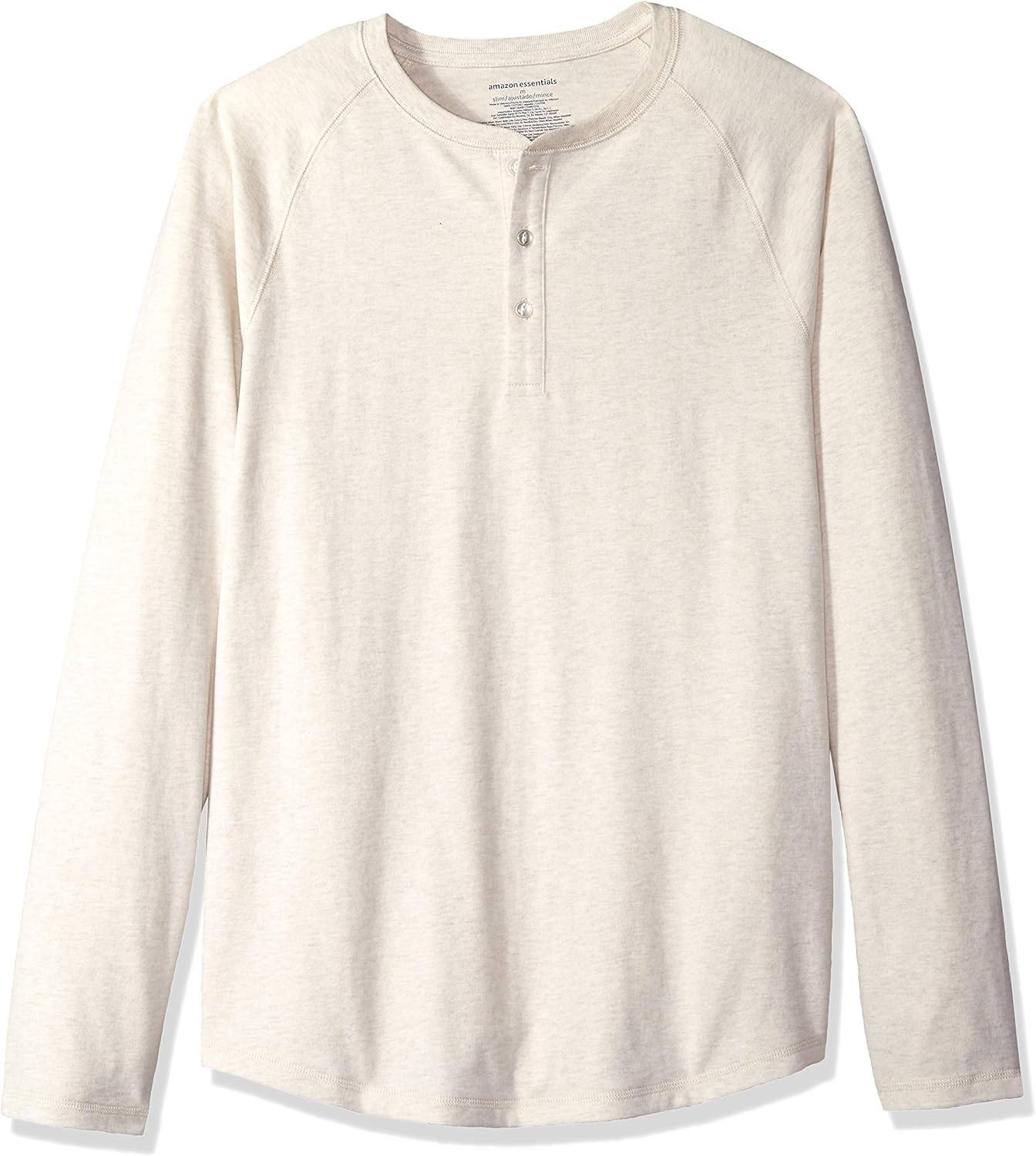  Essentials Men's Slim-Fit Long-Sleeve Henley Shirt: Clothing