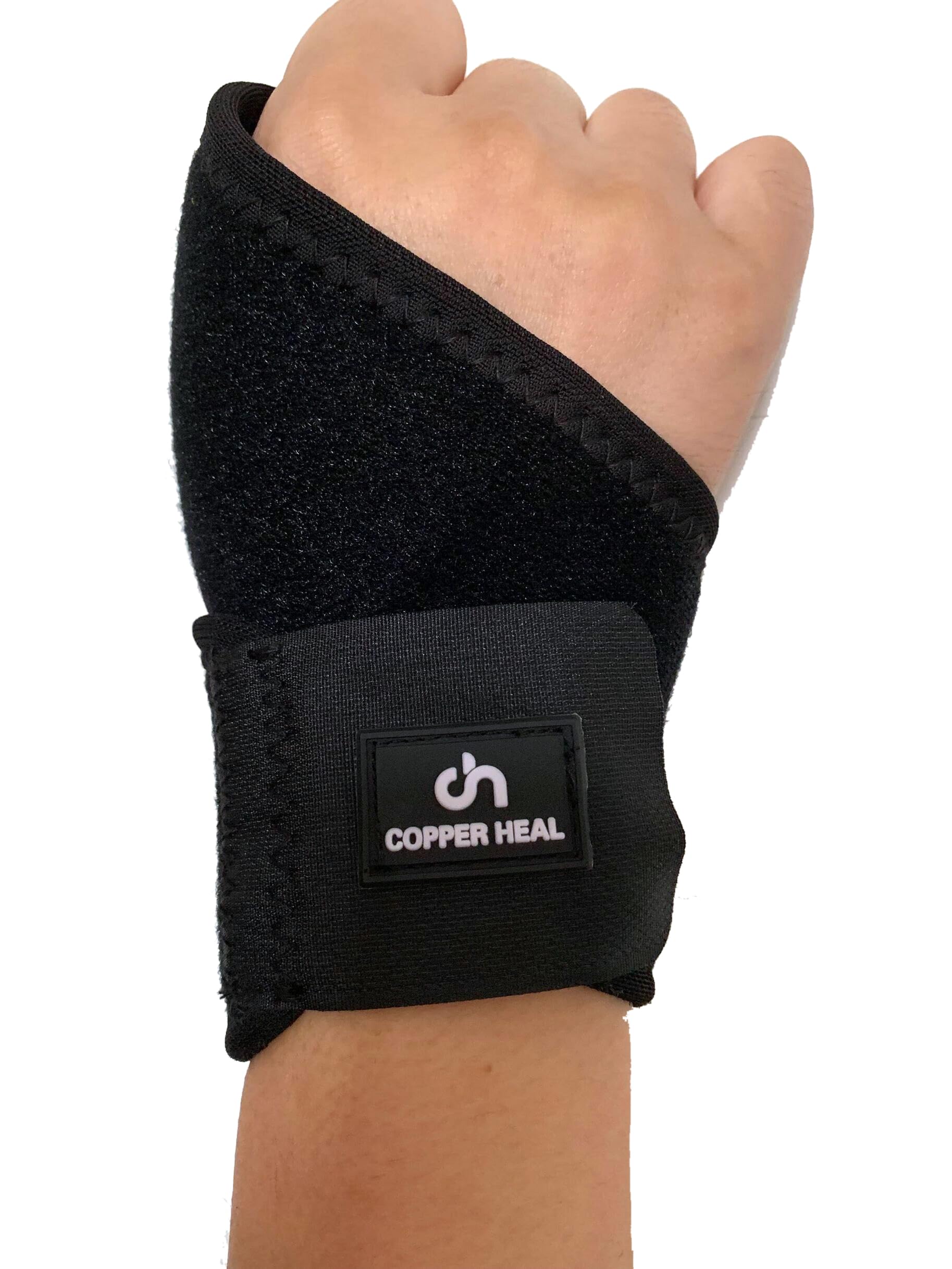 COPPER HEAL - Long Adjustable Wrist Supports - Thumb Support Highest Copper Infused Wrist Compression Works Right Left hands Wrist braces hand wraps