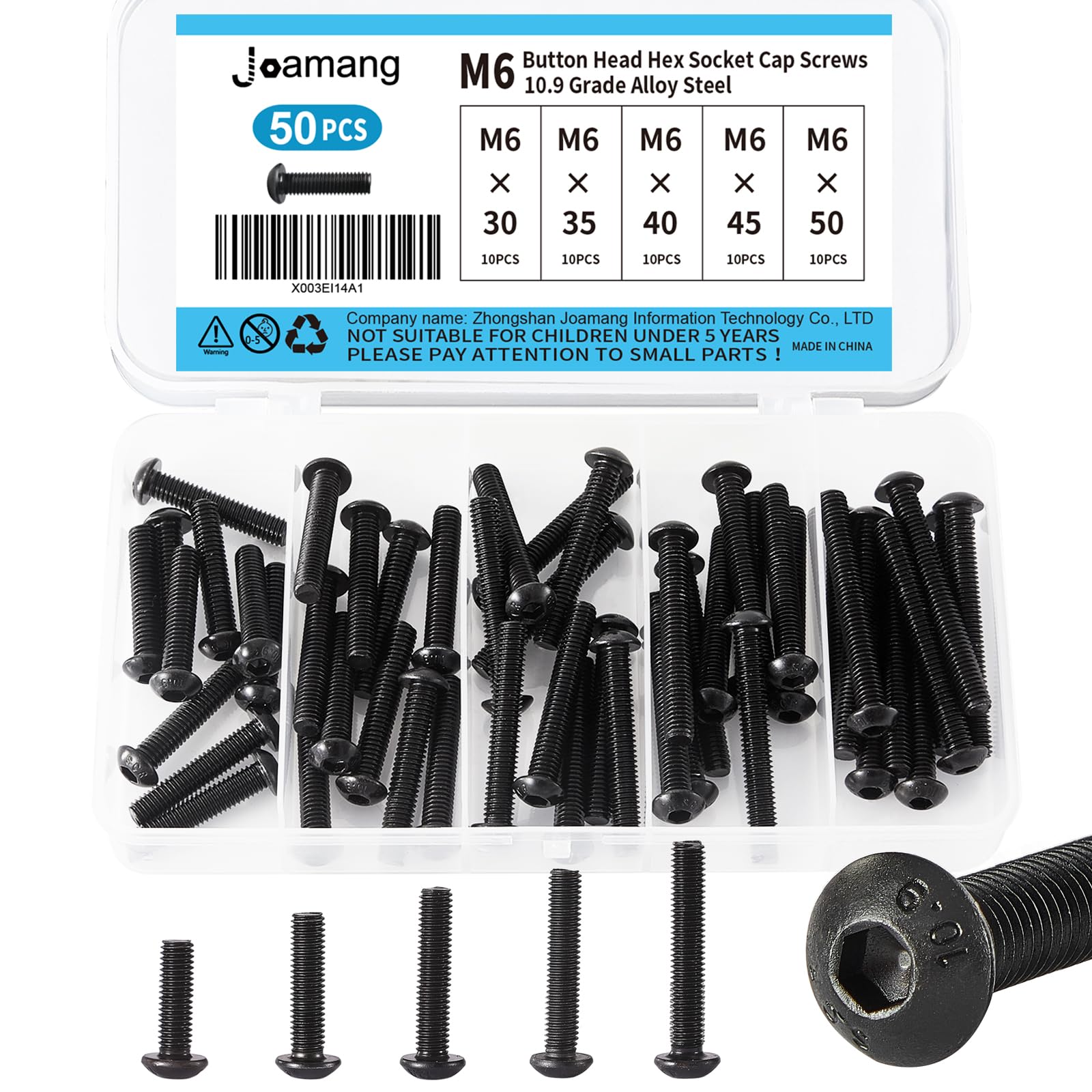 Joamang M6 x 30mm 35mm 40mm 45mm 50mm Button Head