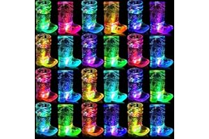 Miucoguier Cowboy Boot Light Up Shot Glasses Set of 24 Western Party Decorations Party Favors Adults Glow in the Dark LED Flash Shot Glasses for Bachelorette Party Mexican Party Birthday Wedding