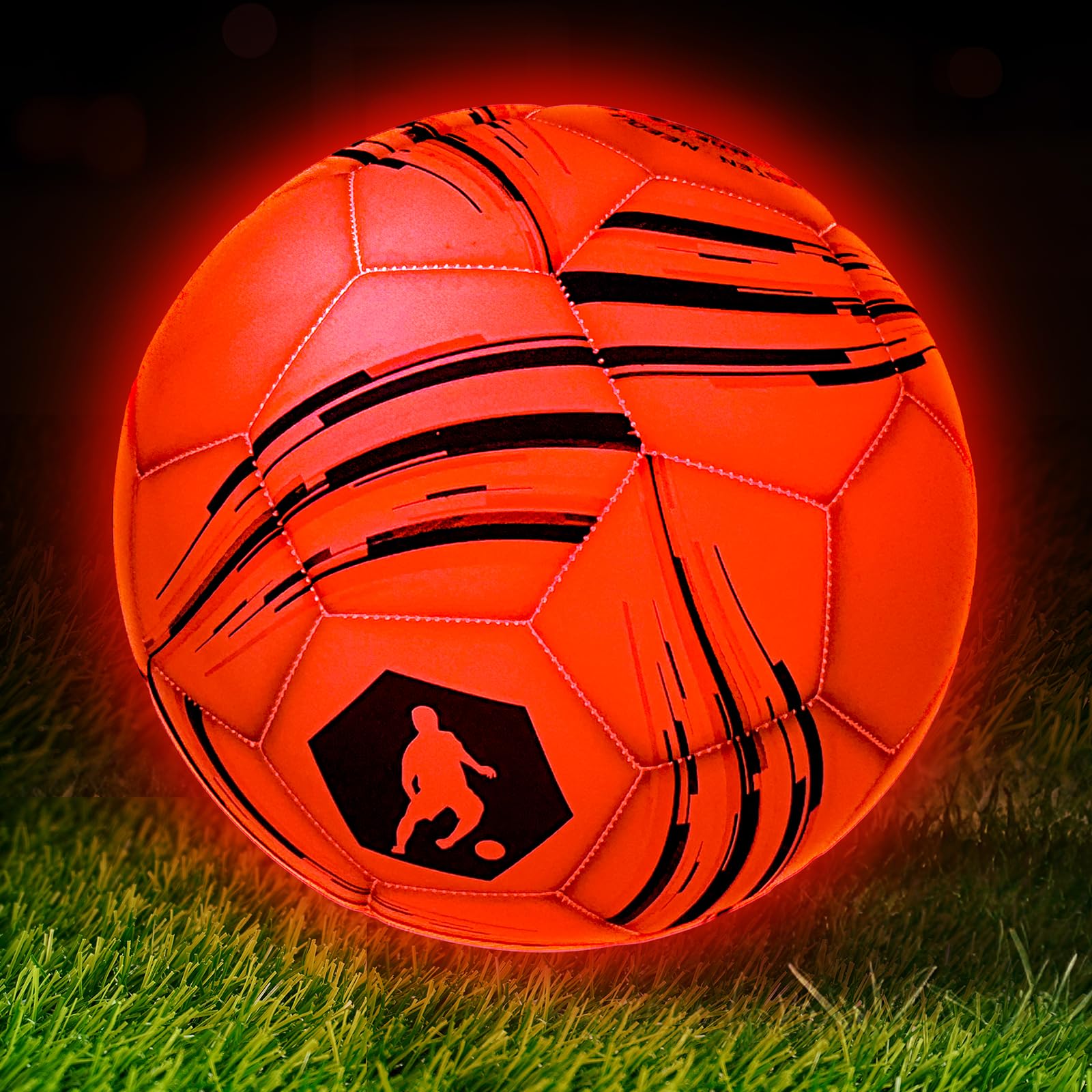 TERRAMUS Light Up Soccer Ball, Glow in The Dark Soccer for Kids, Glowing Ball with 2 Color LED Lights, Outdoor Sports Toys for Boy & Girl Ages 6-12, Ideal Soccer Gifts for Kids & Teens