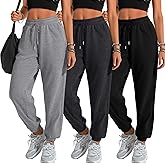 Velvelhall 3 Pack Women's Sweatpants with Pockets, Drawstring Lounge Athletic Joggers Casual Yoga Workout Sweat Pants