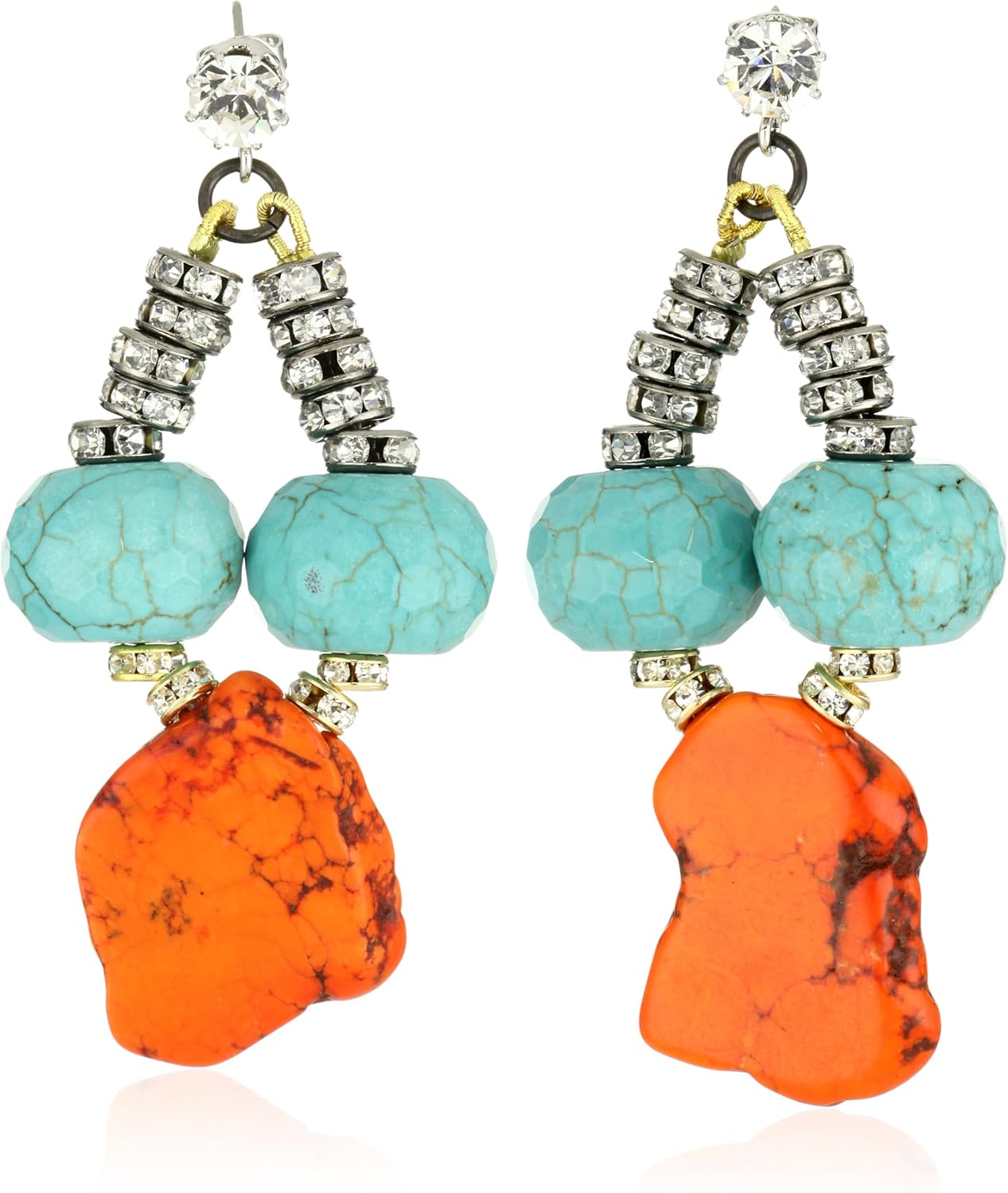 Tova Jewelry" Neon brights " Orange Agate and Turq Chunky