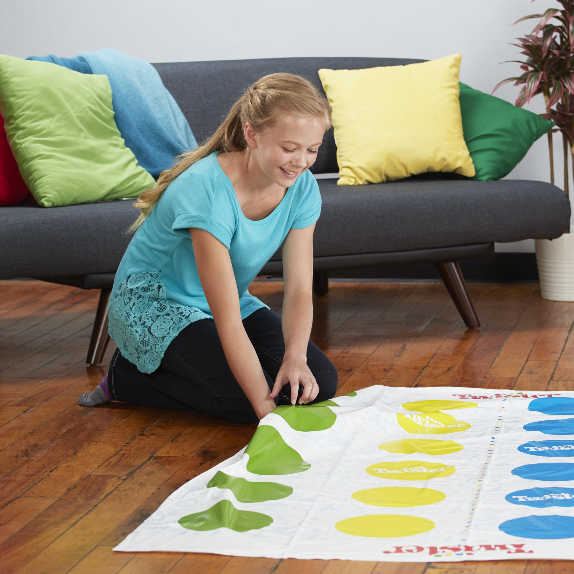 Hasbro Gaming Twister Ultimate: Bigger Mat, More Colored Spots, Family, Kids Party Game Age 6+; Compatible with Alexa (Amazon Exclusive)