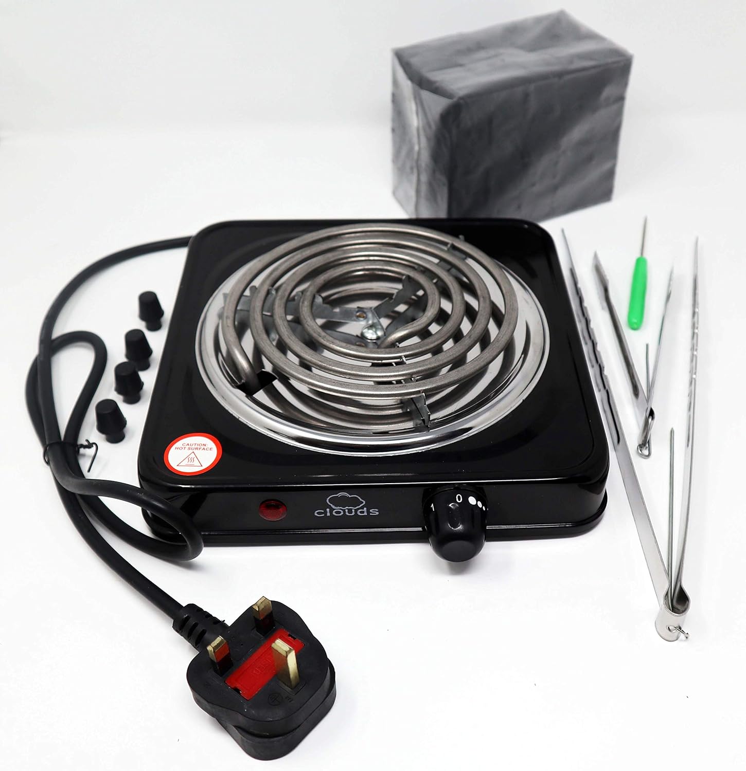 Clouds 5* Shisha Electric Coal Burner with KG of Coal, 2 Tongs and