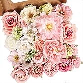 Luckinds Artificial Flowers Combo Pink Roses with Stems Bouquets Box Set Bridal Wedding Shower Decorations Fake Floral for Party Table Centerpieces Home Decor