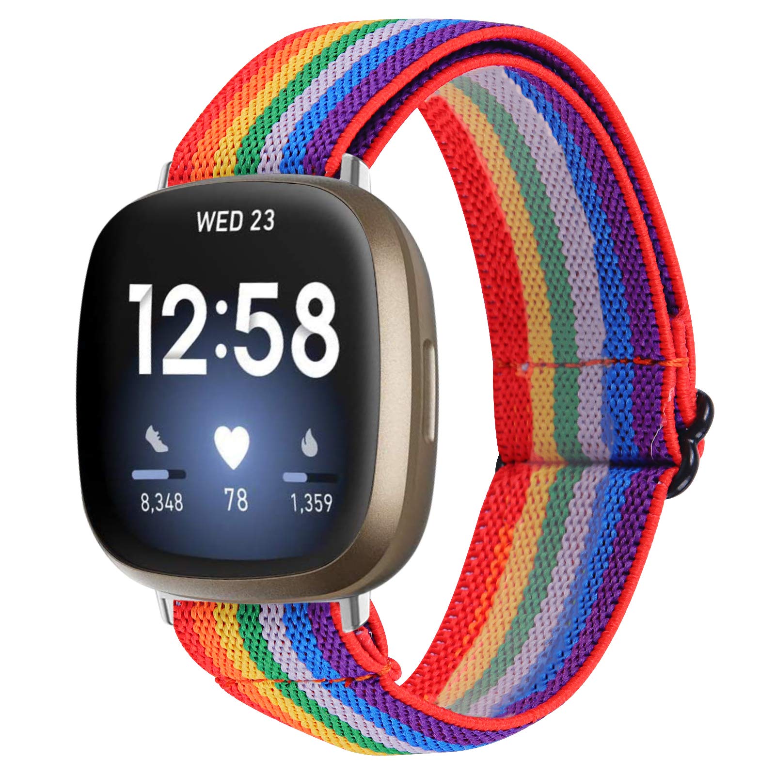 Gimuk Compatible with Fitbit Versa 4/Versa 3 Strap for Women Men, Woven Nylon Fabric Bands Replacement Sport Strap Wristband Bracelet for Fitbit Sense 2/Sense Smartwatch Small Large