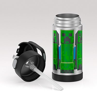 Buy Thermos Funtainer 12 Ounce Stainless Steel Vacuum Insulated Kids Straw Bottle Minecraft Online In Poland B091bd15np