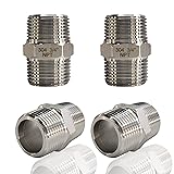 4PCS 3/4" x 3/4" NPT Male Hex Nipple Pipe