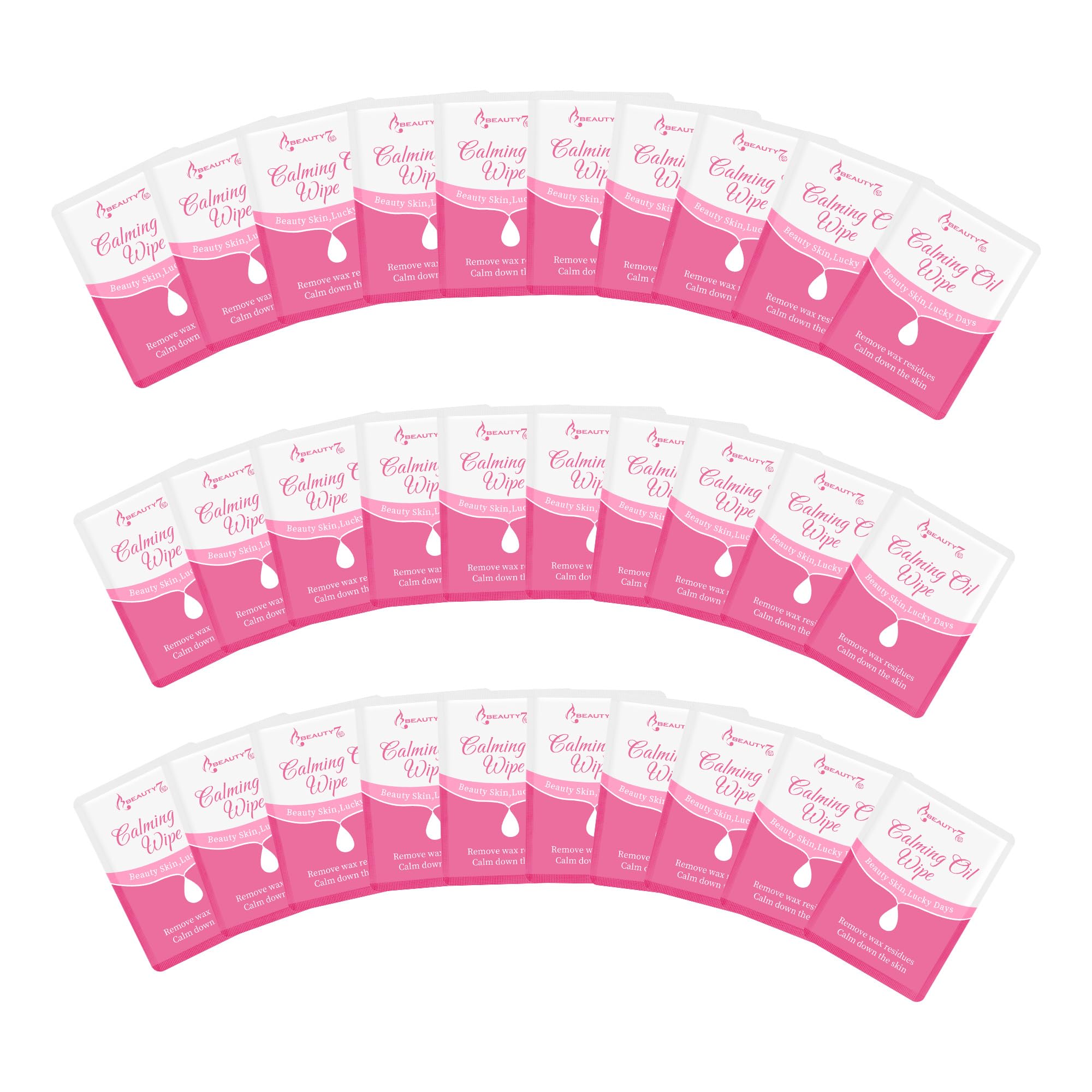 50pcs Beauty7 After Wax Wipes Effectively Removes Wax Calming Oil Wipes All-Natural Formula Waxing Cleanser for Hair Removal All Skin Types