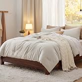 Bedsure King Comforter Set Prewashed Soft Bedding Set 3Pcs Beige 104"x90" | GentleSoft, Built to last, all season, bedding, comforter set, warm yet lightweight, gift choice, OEKO-TEX
