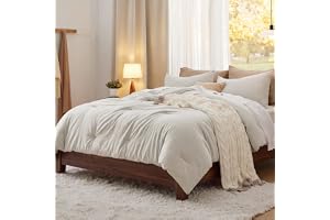 Bedsure King Comforter Set Prewashed Soft Bedding Set 3Pcs Beige 104"x90" | GentleSoft, Built to last, all season, bedding, comforter set, warm yet lightweight, gift choice, OEKO-TEX