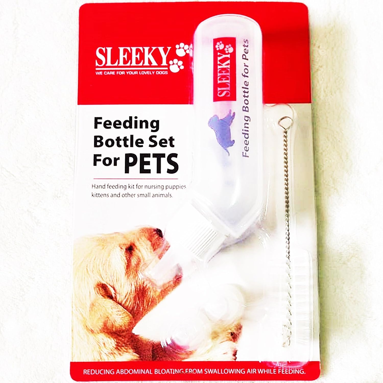 Sleeky Feeding Bottle Set for Pets, Hand feeding kit for nursing puppies, kitten and other animals by CM Commerce