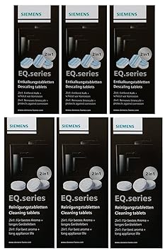 3x SIEMENS Reinigungstabletten (TZ80001) + 3x SIEMENS Entkalkungstabletten (TZ80002)