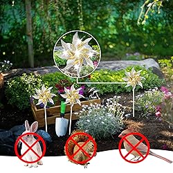 10 Pack Reflective Pinwheels for Yard and
