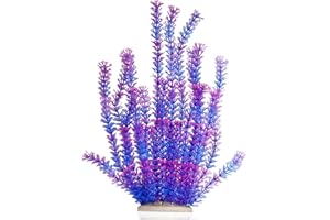 Emotionlite Aquarium Plants, Artificial Fish Tank Plastic Decorations Decor Plants Purple 1 Pack