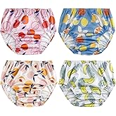 SMULPOOTI Plastic Pants Plastic Underwear Covers for Potty Training Cute Rubber Pants for Toddlers Plastic Underwear Cover Swim Diaper Covers for Toddlers 4 Packs Girls 5T