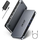 Acer 13-in-1 Laptop Docking Station, USB-C 3 Display Docking (2 HDMI+1 DP) | 100W Laptop Charging, 5Gbps USB-A/C, 1Gbps LAN, Requires Full-Featured USB-C Port, Windows Compatible,macOS Supports Only SST
