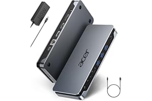 13-in-1 Docking Station with 110W Adapter,Triple Monitor,Dual 4K HDMI 2.0 & DP 1.4, 5Gbps USB A/C Ports,Gigabit Ethernet,SD/M