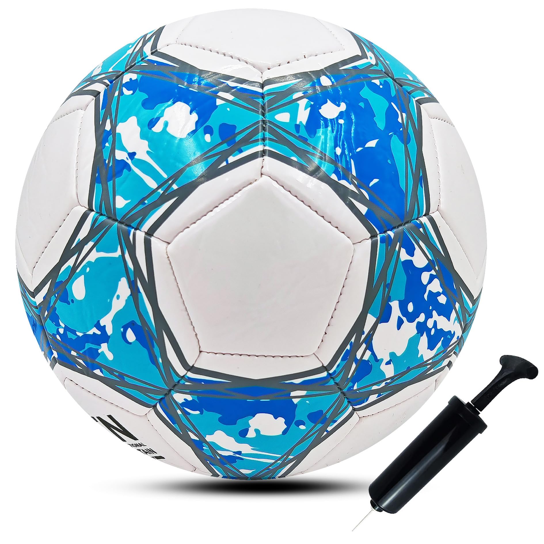 Photo 1 of ABAJI Soccer Ball Size 3 4 5 Practice Training Boys Girls Gift Thicker Leather Anti Exploded Indoor Outdoor Come with Pump Needle