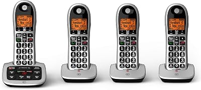 BT 4600 Cordless Landline Phone Quad Handset Big Buttons Nuisance Blocker