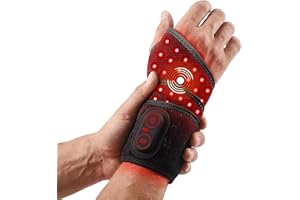 Red Light Heated Wrist Wrap, 3 Heat Levels & 3 Vibration Modes, Comfortable Warming Brace for Hand & Wrist Relaxation, Adjust