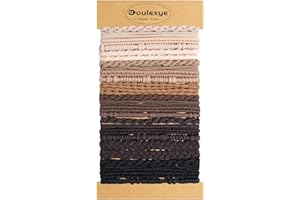 Bouiexye 26 Pcs Boho Hair Ties No Damage Elastic Ponytail Bracelet Hair Ties for Women Girls Thin Thick Hair (Black Brown Bei