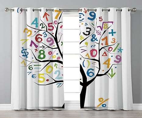 Thermal Insulated Blackout Grommet Window Curtains Mathematics