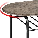 Yaheetech 3 Piece Dining Set Round Table & 2 Chairs, Modern, Drift Brown view 9