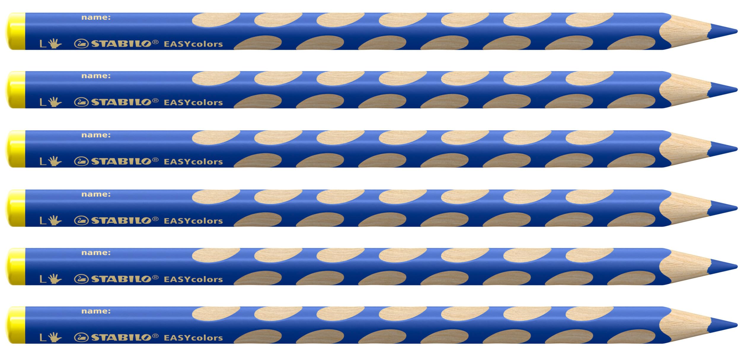 STABILO Ergonomic Colouring Pencil EASYcolors - Left-Handed - Pack of 6 - Ultramarine