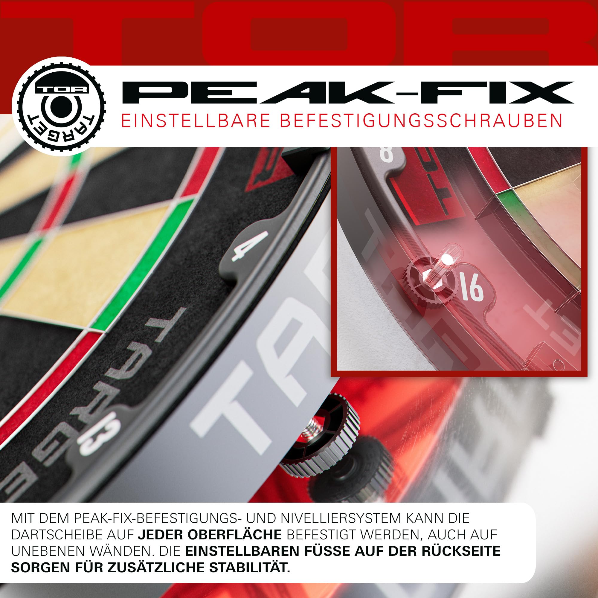 Target Darts Tor Dartscheibe Steeldart, Steeldartscheibe | Professionelle Dartscheibe mit Befestigungsset, moderner rotierender Zahlenring, Premium-Sisal aus Madagaskar Dart Scheibe 7