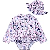 sweetabby Newborn Baby Girl Swimsuit Toddler Bathing Suit One Piece Ruffle Short Sleeve Baby Swim Suit Infant Swimwear