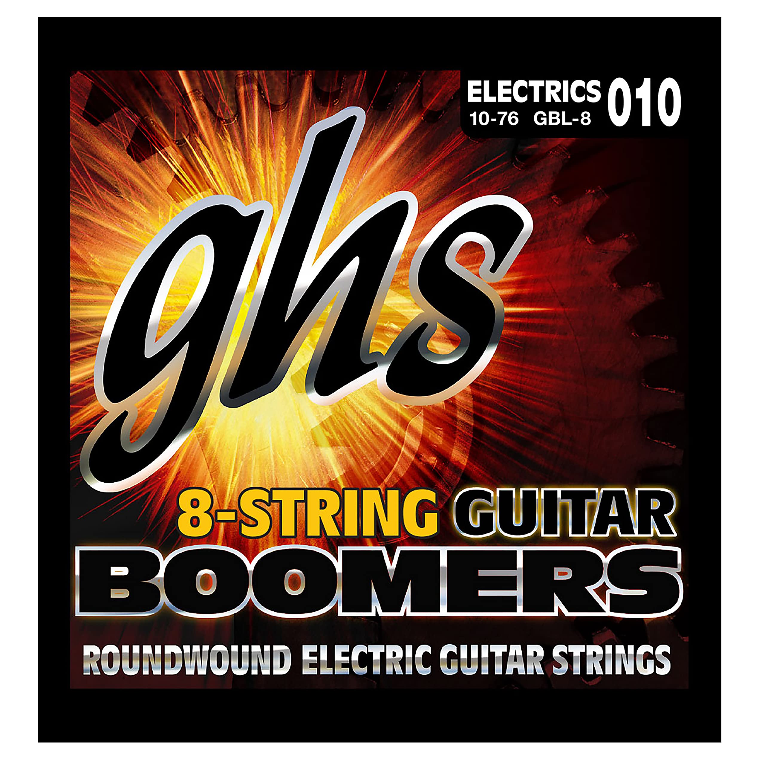 GHS BOOMERS String Set For Electric Guitar - 8-String - GB-L-8 - Light - 010/076