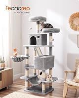 Feandrea Cat Tree 168 cm Large Tower 13 Scratching Posts 2 Caves Hammock view 2