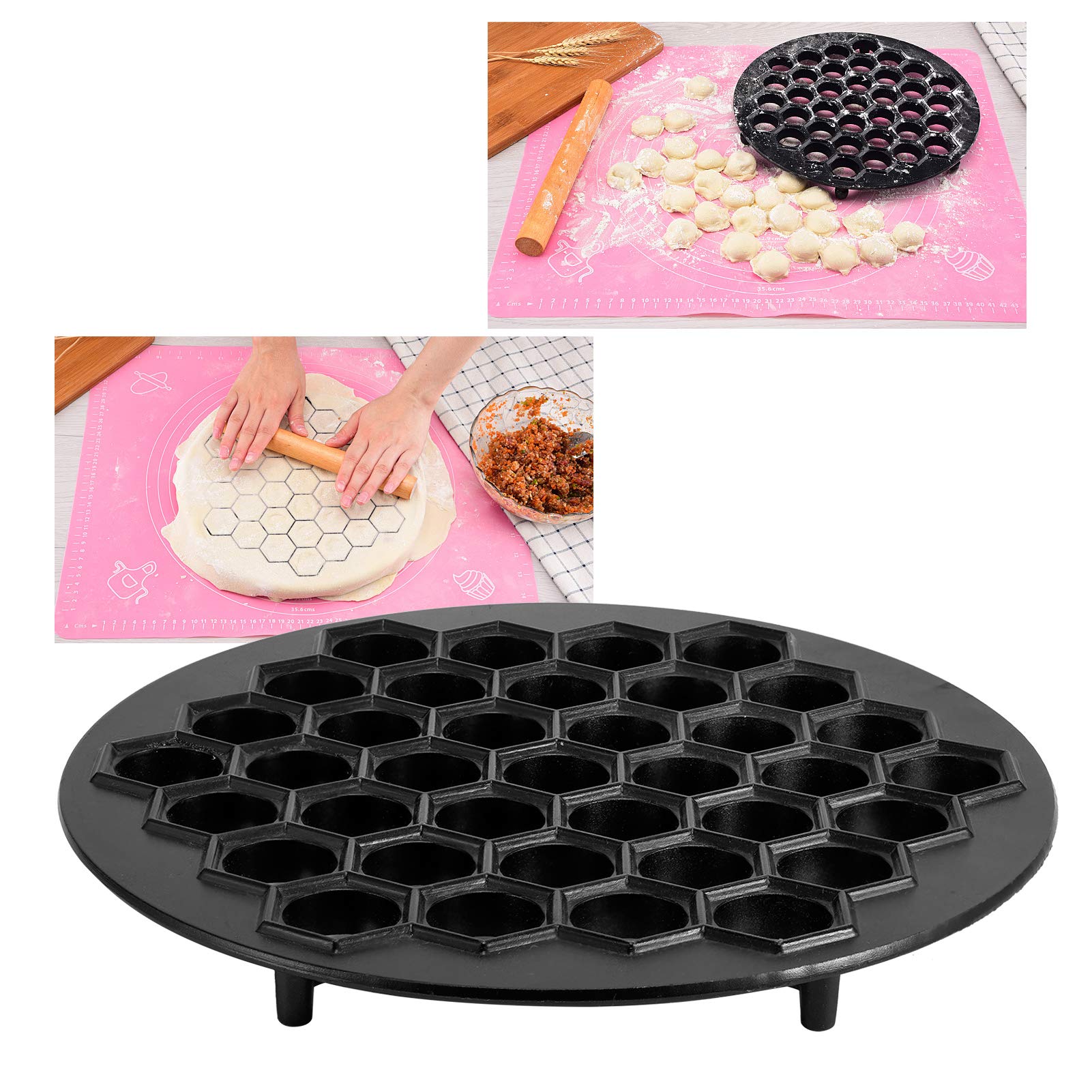 Gyoza Wrappers, Ravioli Maker, 37 Holes DIY Dumplings Tools Aluminium Alloy Ravioli Baking s Pastry Kitchen Accessories Ravioli Mould Dumpling Maker Machine for Making Dumplings