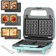 Baker's Friend - 3 in 1 Mini Waffle Maker with Removable Plates, Mini Pancake Maker, Grilled Cheese, Breakfast Sandwich Press