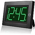 Alarm Clock, Wall Clock, Digital Clock, 3" LED Digit Display, Battery Operated, Adjustable Brightness, Auto Night Mode, Auto 