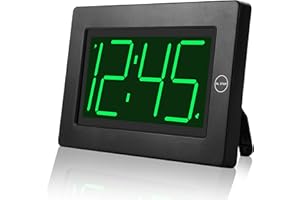 KWANWA Alarm Clock, Wall Clock, Digital Clock, 3" LED Digit Display, Battery Operated, Adjustable Brightness, Auto Night Mode, Auto Alarm Volume Increasing, Wall-Mount & Table-top