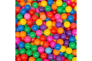 RITAIFER Kids Ball Pit Balls 500 Count, 2.2inch Children Crush Proproof Plastic Balls for Ball Pit with 7 Bright Colors, Safe and Non-Toxic, BPA Free, Baby Toddler Pit Balls with Storage Net Bag (Rainbow)