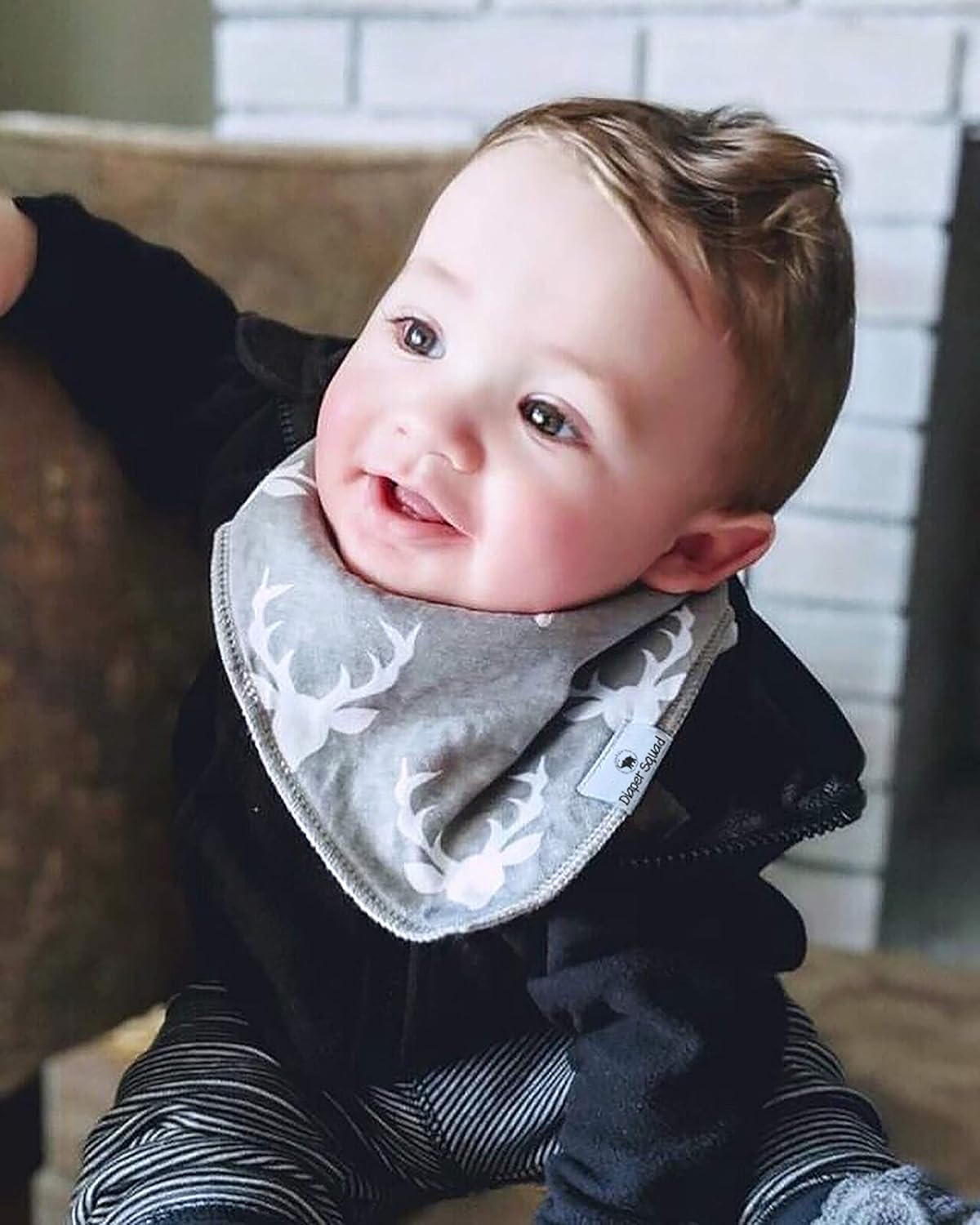 Diaper Squad 100% Organic Cotton Woodland 10-Pack Baby Drool Bandana Bibs for Boys and Girls: Baby
