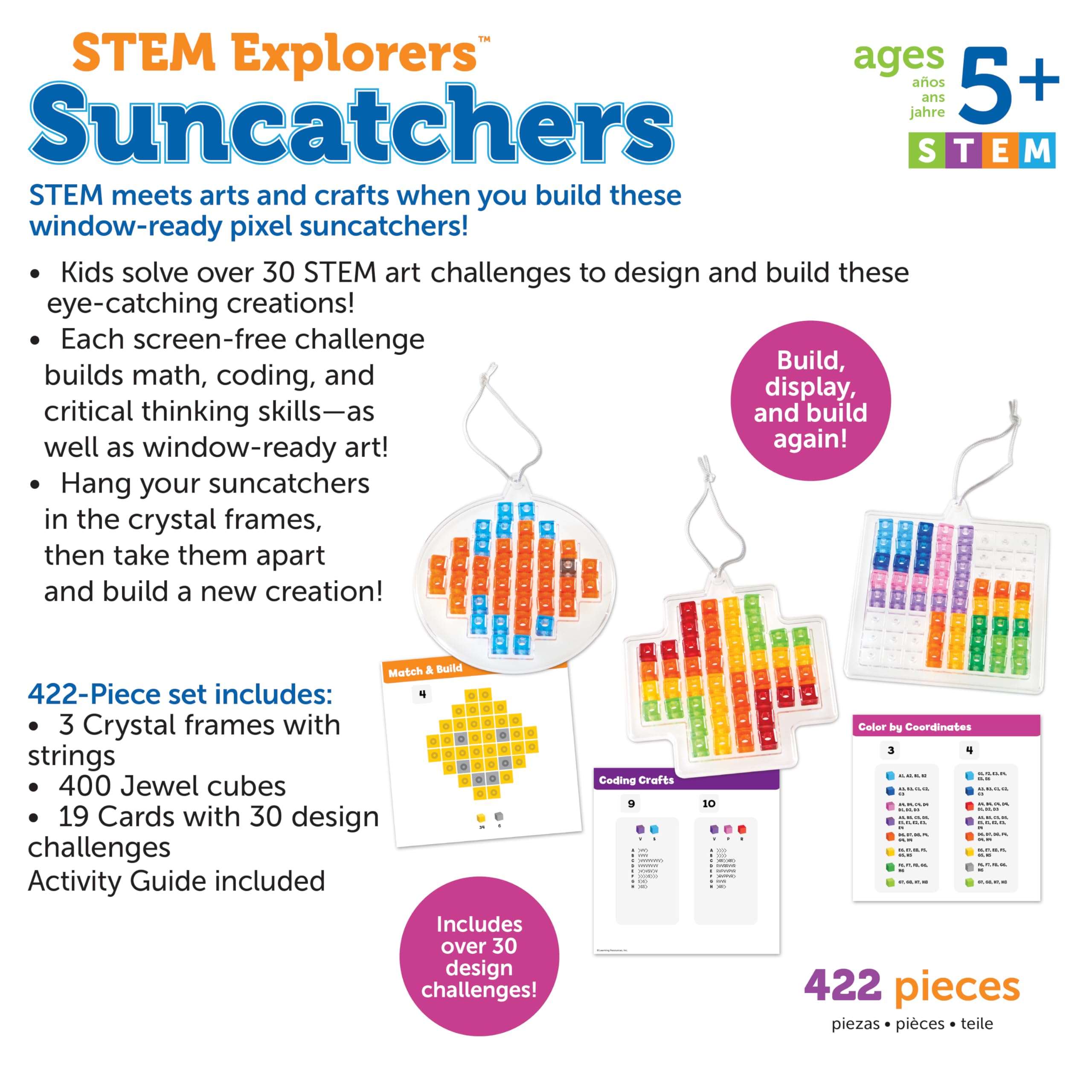 Learning Resources STEM Explorers Suncatchers, STEM Toys, Science for Kids, Building Toys, Kids Easter Gifts, Ages 5+, 433 Pieces