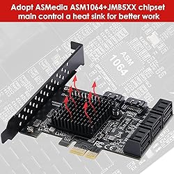MZHOU PCIe SATA Card 8 Port with 8 SATA Cables and