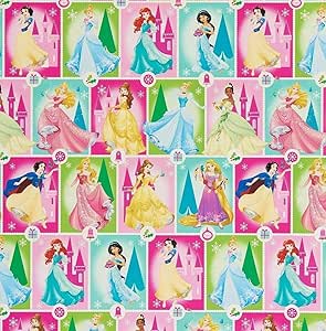 Amazon.com: Disney Princess Christmas Wrapping Paper Gift Wrap (3.33 ...