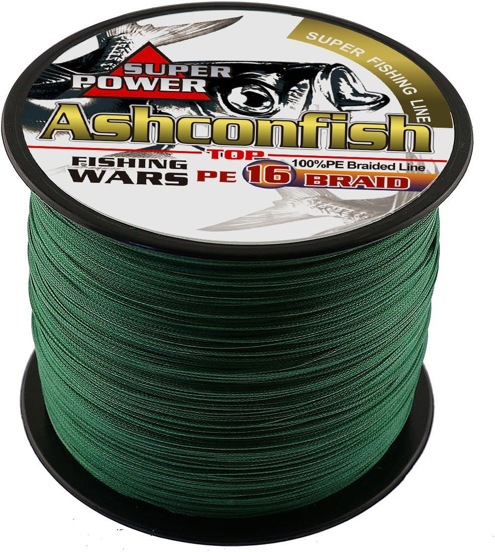 Ashconfish Braided Fishing Line-16 Strands Hollow Core Fishing Wire 100M/109Yards- Abrasion Resistant Incredible Superline Zero Stretch Ultrathin Diameter Woven Thread