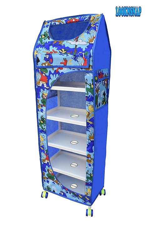 Looknsnap Multipurpose Toy Box Kids Folding Wardrobe 6 Shelves