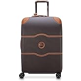 DELSEY PARIS Chatelet Air 2.0 Hardside Luggage with Spinner Wheels, Chocolate Brown, Checked-Medium 24 Inch
