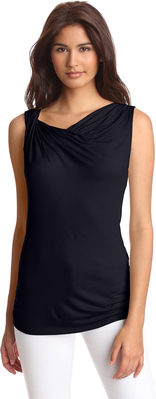 T Tahari Women's Rosemary Knit Tank, Navy, XSmall at Amazon Women’s Clothing store Tank Top