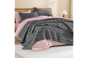 Litanika King Size Quilt Set Grey, Lightweight Comforter Gray - 3 Pieces Bedspreads & Coverlets Bedding Cover All Season Use Bed Decor (1 Quilt, 2 Pillowcases)