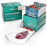TribeRN Anatomy and Physiology Flash Cards – 320 Study Resources for Students – Human Anatomy & Physiology Study Tools – Medical, Nursing School Essentials – Durable & Easy to Use Flashcards